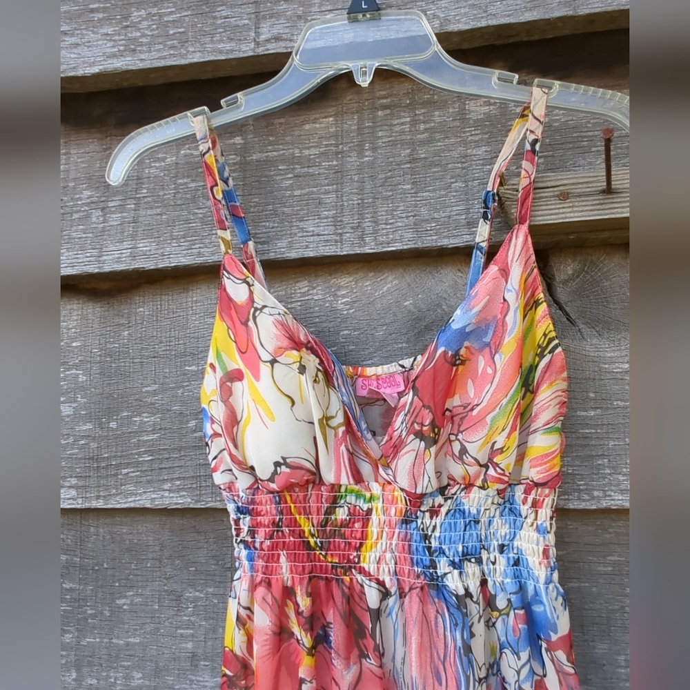 ♨️🌹 Floral Maxi Dress Spaghetti Straps Polyester Soft - Summer Attire - Picture 2 of 16